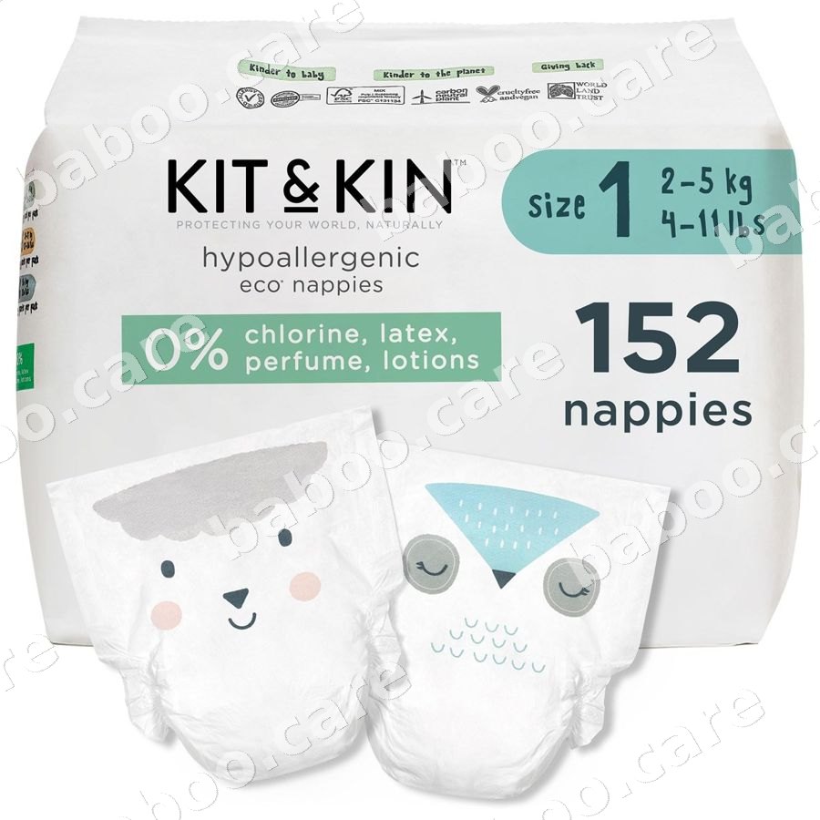 Kit & Kin Kit & Kin Eco Nappies Size 2 (4-8 kg), 160 pcs — baby & kids product