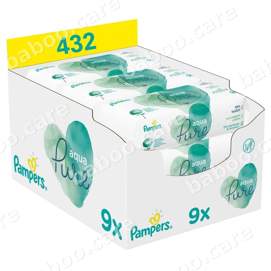 Pampers Pampers Aqua Pure Baby Wipes (9x48, 432 pcs) — baby & kids product